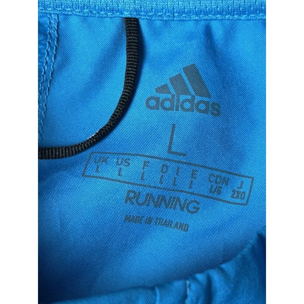 Adidas Men's Own The Run Windbreaker Running Jacket Size L Full Zip Blue Light